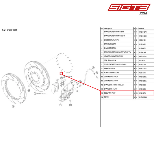 SECURING PART - 9F1401279 [PORSCHE 992.1 GT3 Cup]
