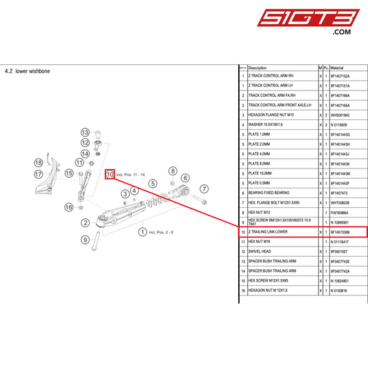 Z TRAILING LINK LOWER - 9F1407336B [PORSCHE 992.1 GT3 Cup]