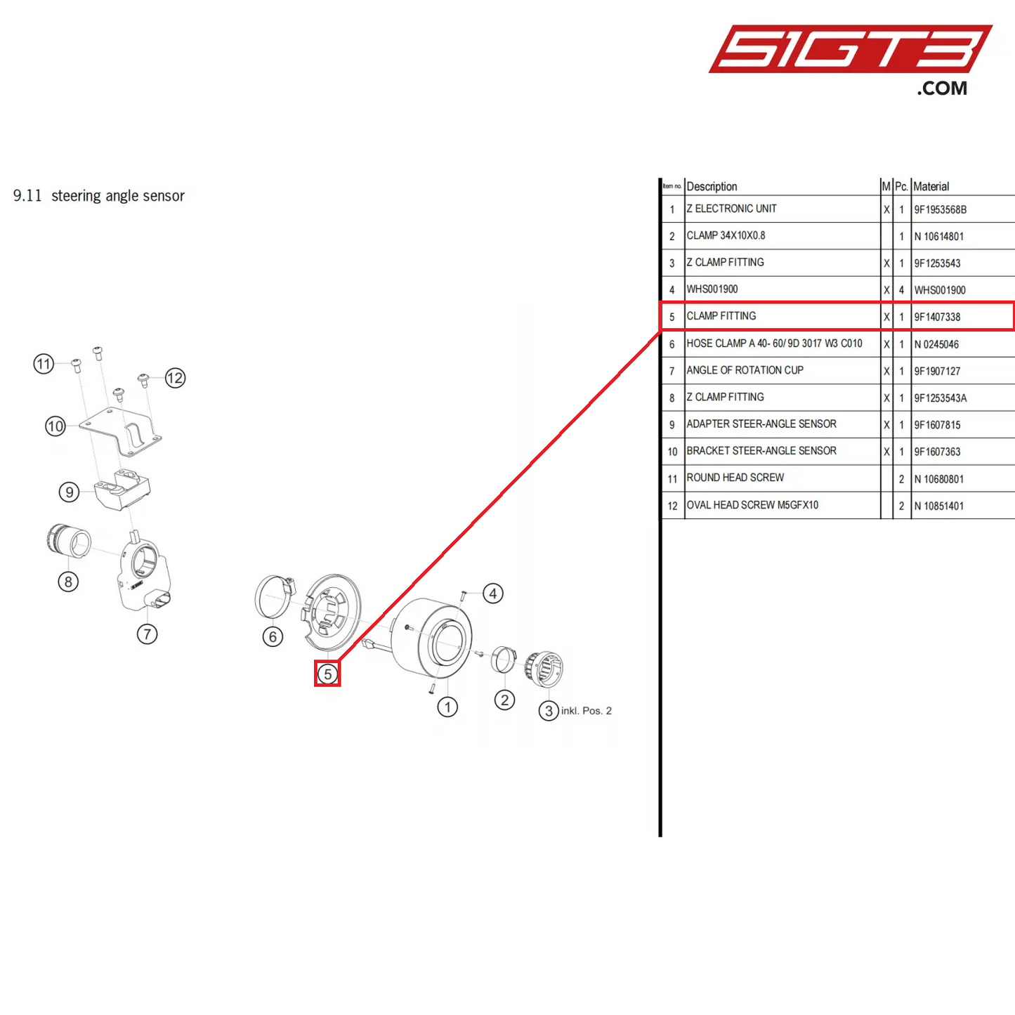 CLAMP FITTING - 9F1407338 [PORSCHE 911 GT3 Cup Type 992]