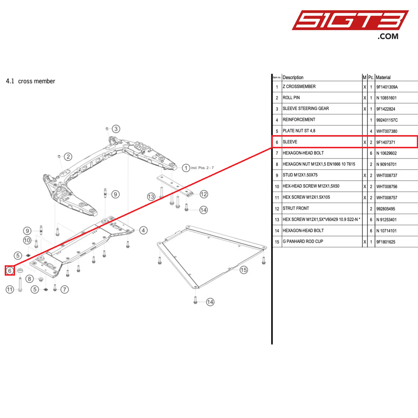 SLEEVE - 9F1407371 [PORSCHE 911 GT3 Cup Type 992]