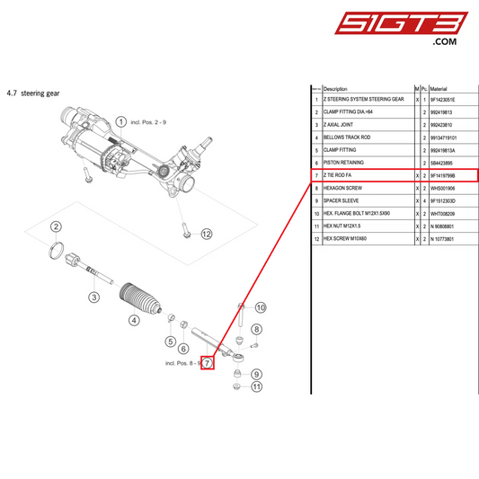 Z TIE ROD FA - 9F1419799B [PORSCHE 992.1 GT3 Cup]