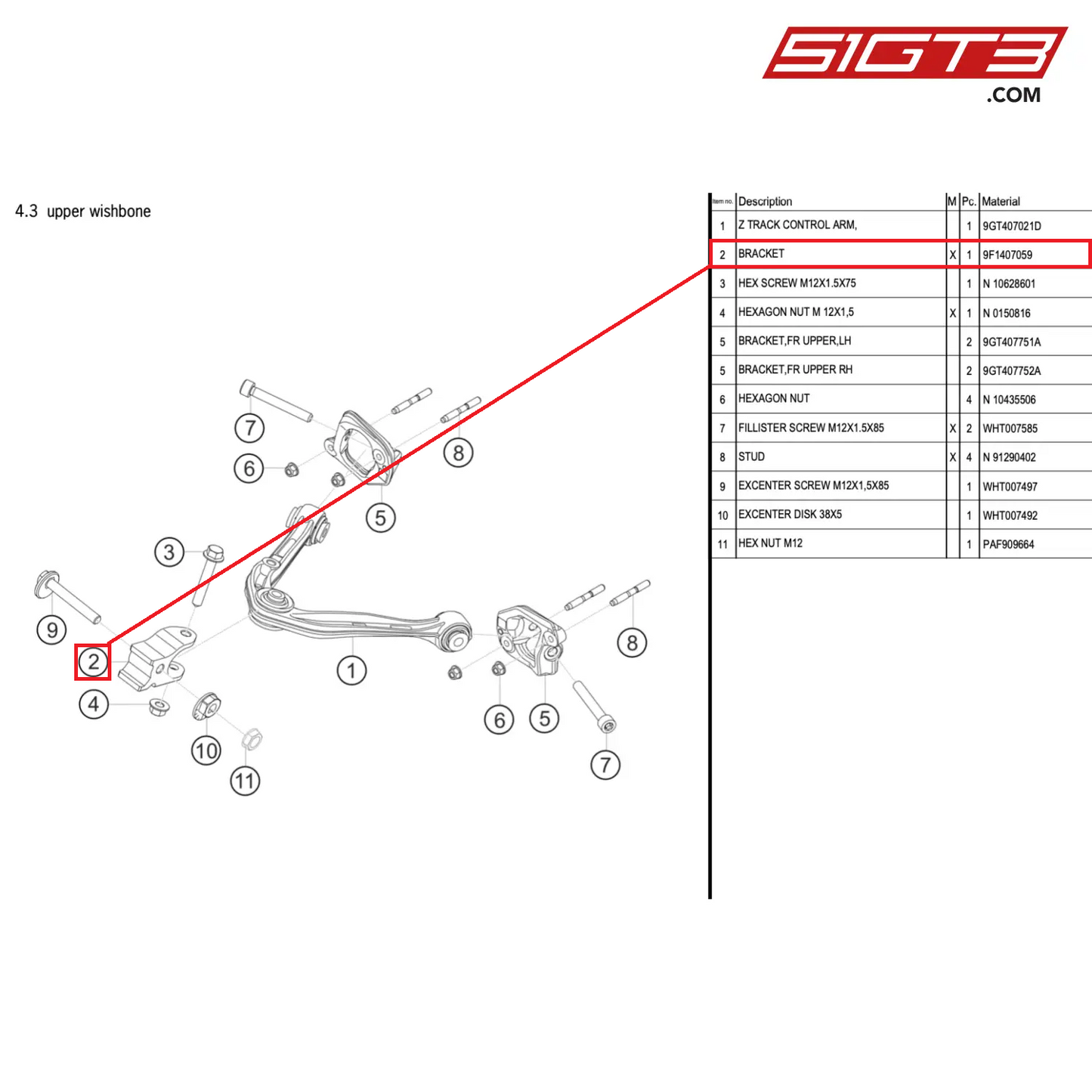 BRACKET - 9F1407059 [PORSCHE 911 GT3 Cup Type 992]