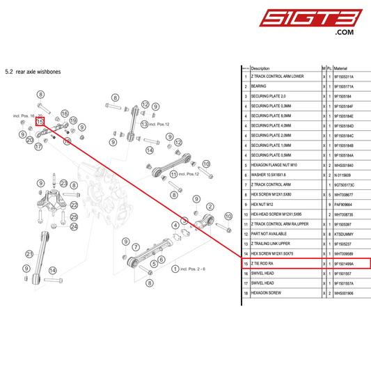 Z TIE ROD RA - 9F1501499A [PORSCHE 992.1 GT3 Cup]