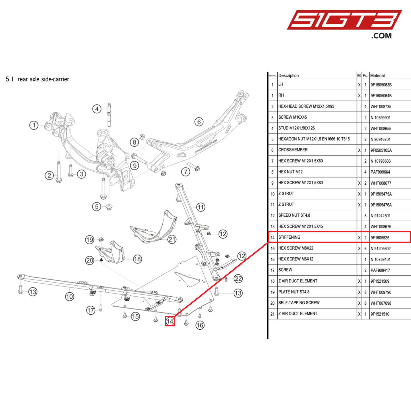 STIFFENING - 9F1505525 [PORSCHE 911 GT3 Cup Type 992]