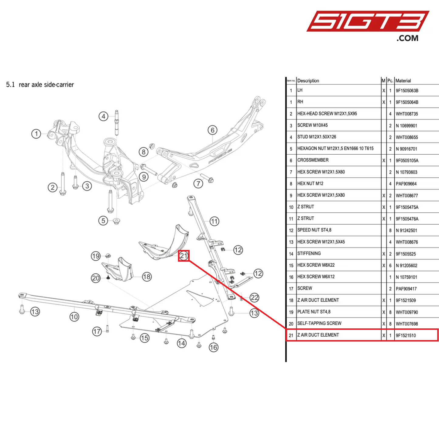 Z AIR DUCT ELEMENT - 9F1521510 [PORSCHE 911 GT3 Cup Type 992]