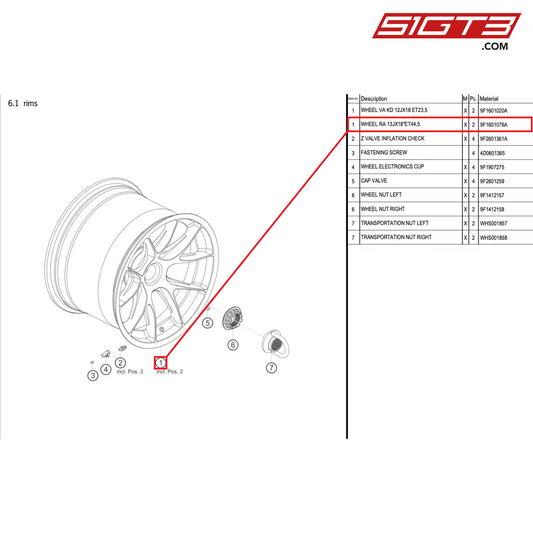 WHEEL RA 13JX18"ET44,5 - 9F1601076A [PORSCHE 992.1 GT3 Cup]