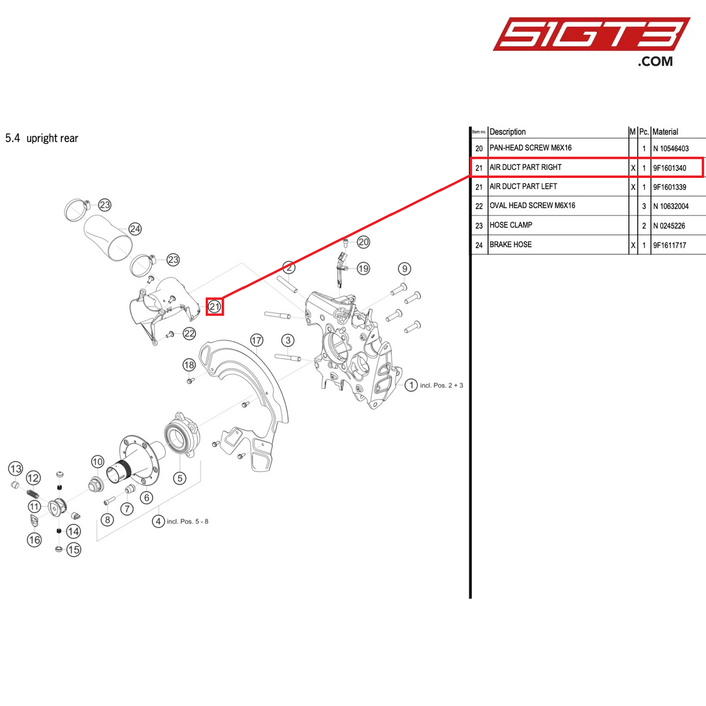 AIR DUCT PART RIGHT - 9F1601340 [PORSCHE 911 GT3 Cup Type 992]