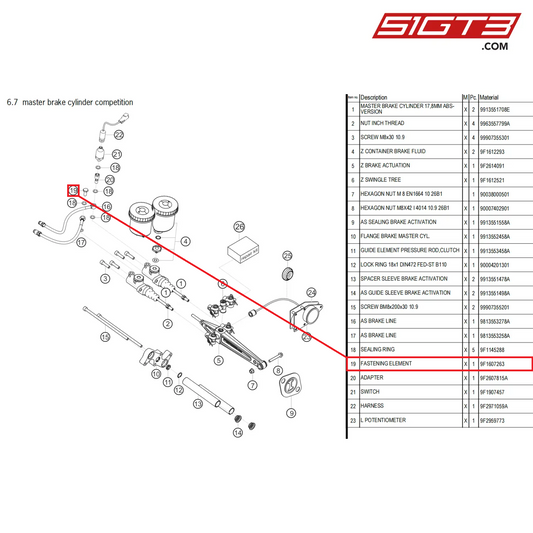 FASTENING ELEMENT - 9F1607263 [PORSCHE 718 Cayman GT4 Clubsport]