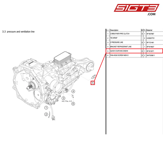 QUICK COUPLING DASH4 - 9F1612071 [PORSCHE 992.1 GT3 Cup]