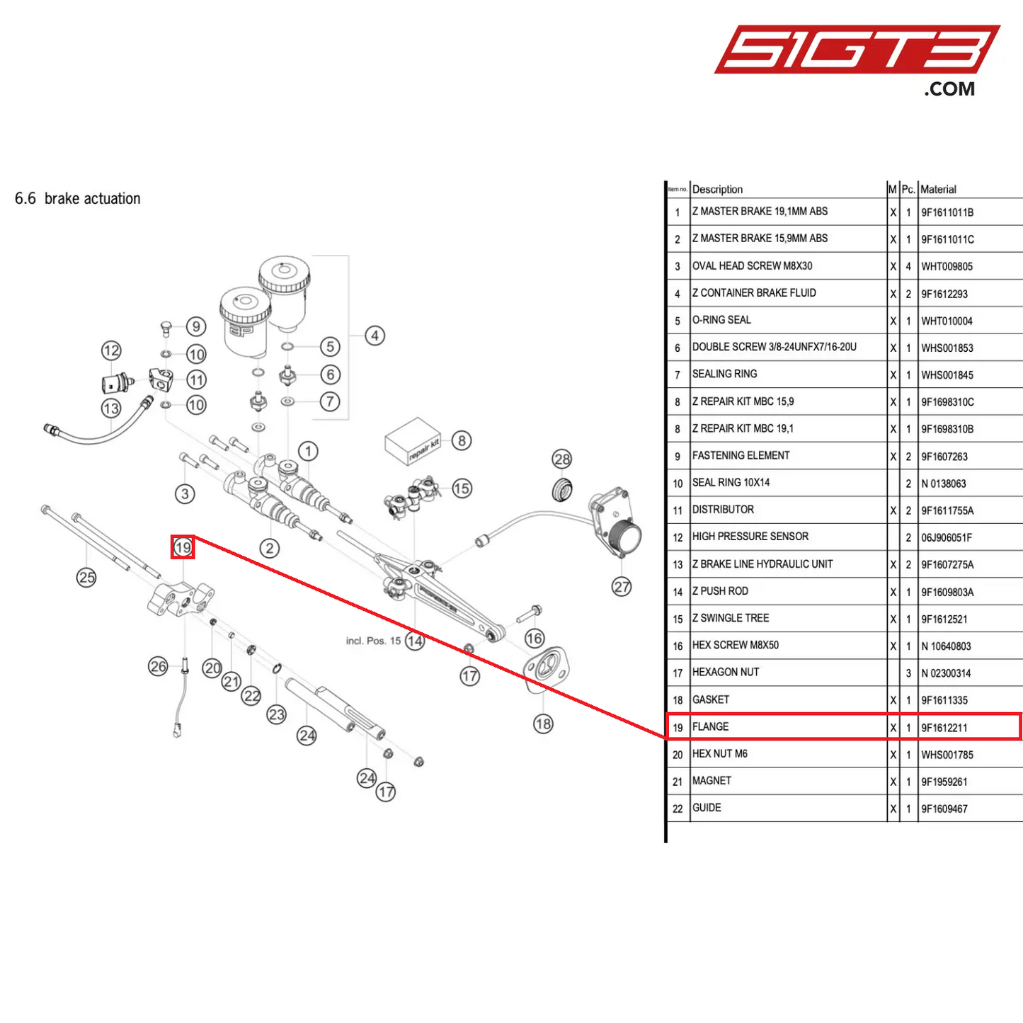 FLANGE - 9F1612211 [PORSCHE 911 GT3 Cup Type 992]