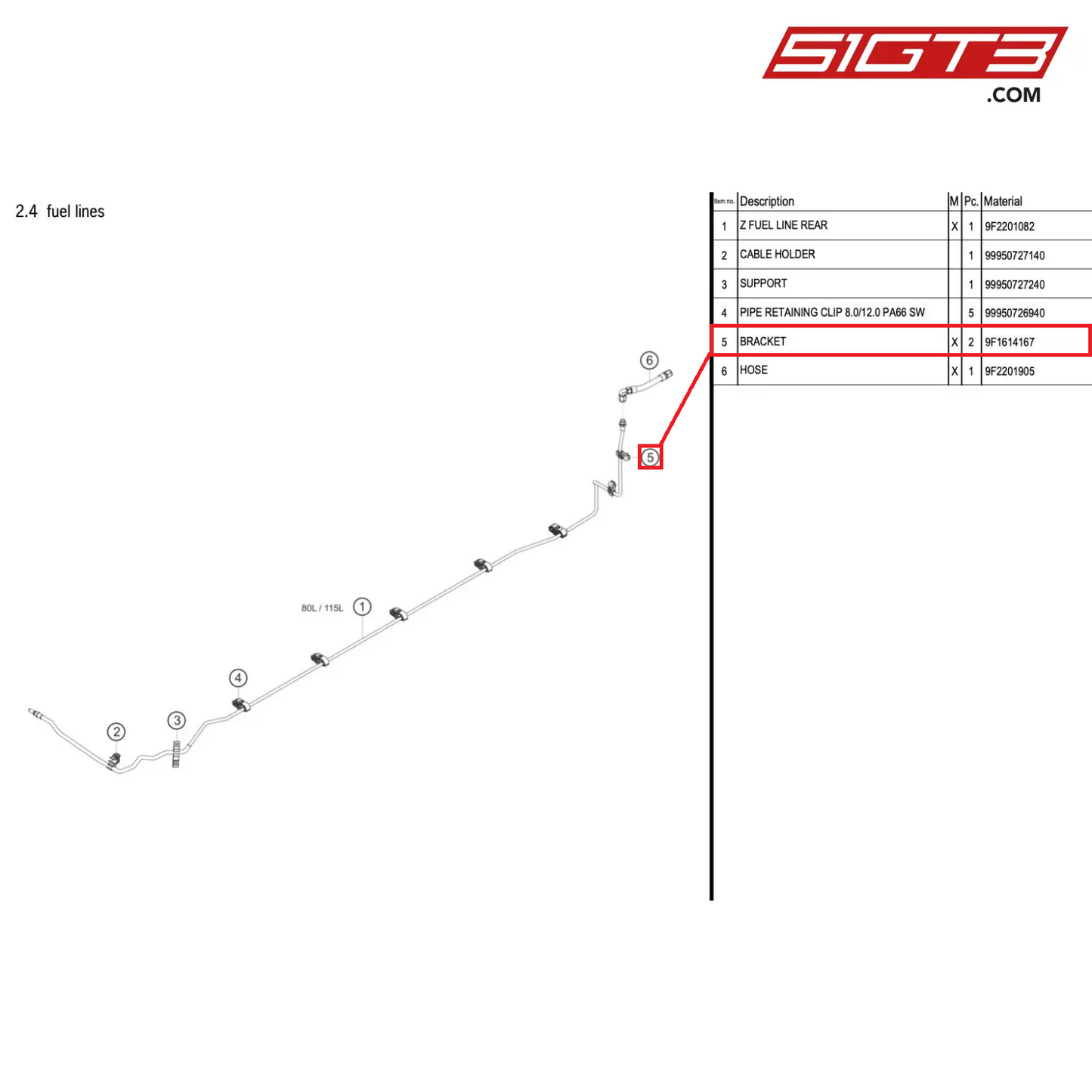 BRACKET - 9F1614167 [PORSCHE 718 Cayman GT4 RS Clubsport]