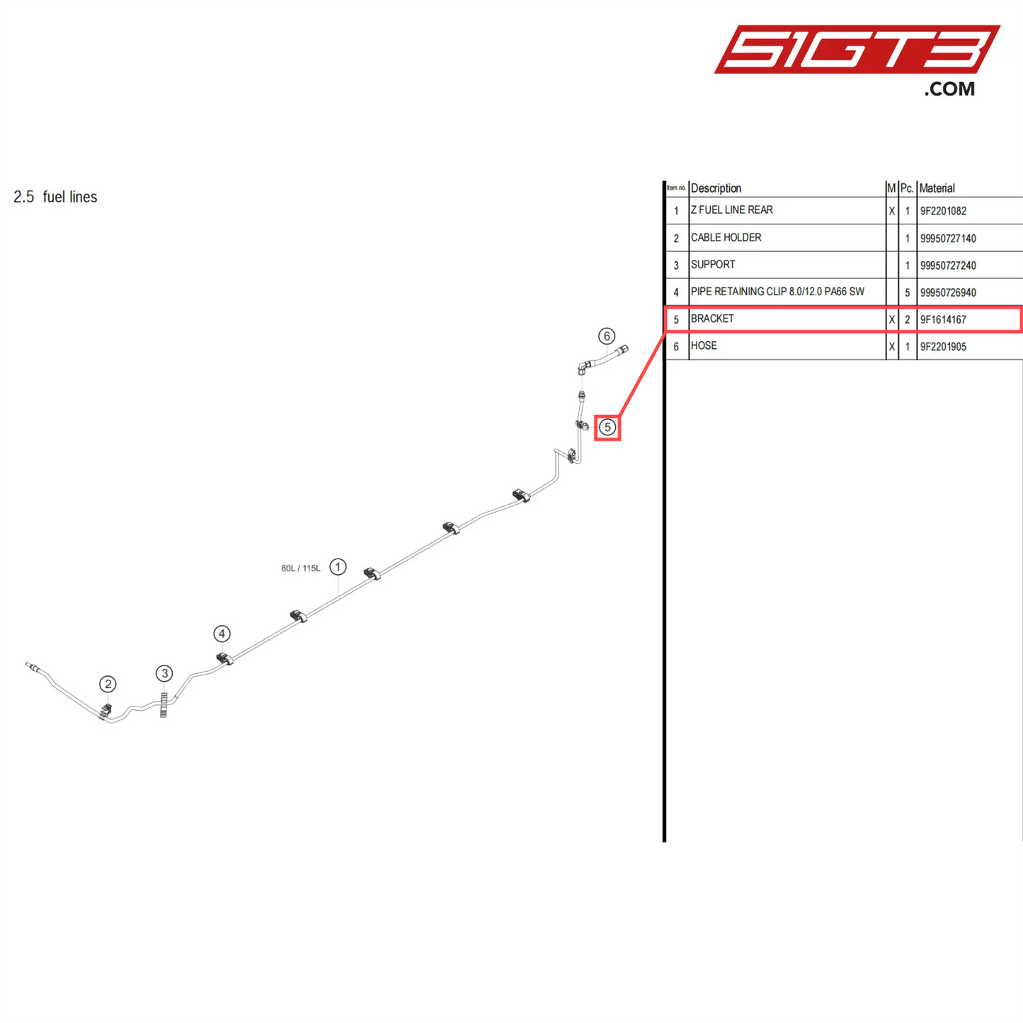 BRACKET - 9F1614167 [PORSCHE 718 Cayman GT4 Clubsport]