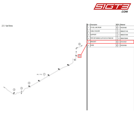 BRACKET - 9F1614167 [PORSCHE 718 Cayman GT4 Clubsport]