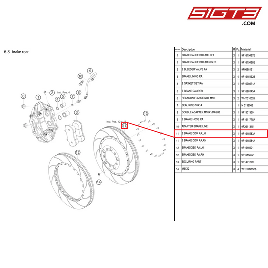 Z BRAKE DISK RA,LH - 9F1615583A [PORSCHE 992.1 GT3 Cup]