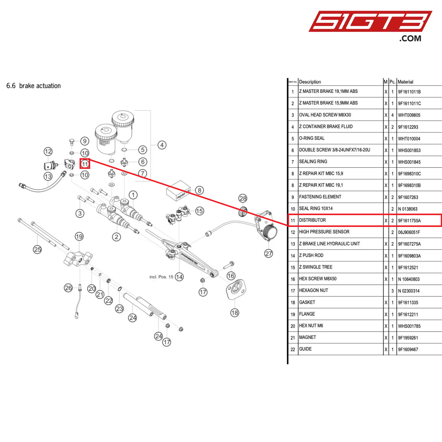 DISTRIBUTOR - 9F1611755A [PORSCHE 911 GT3 Cup Type 992]