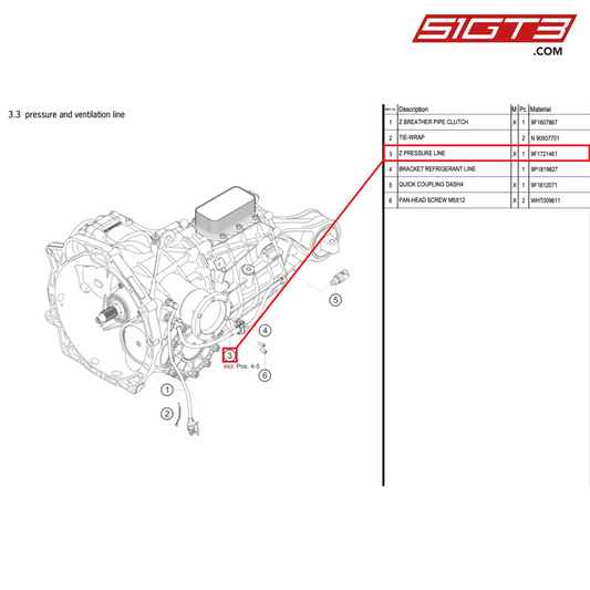 Z PRESSURE LINE - 9F1721461 [PORSCHE 992.1 GT3 Cup]