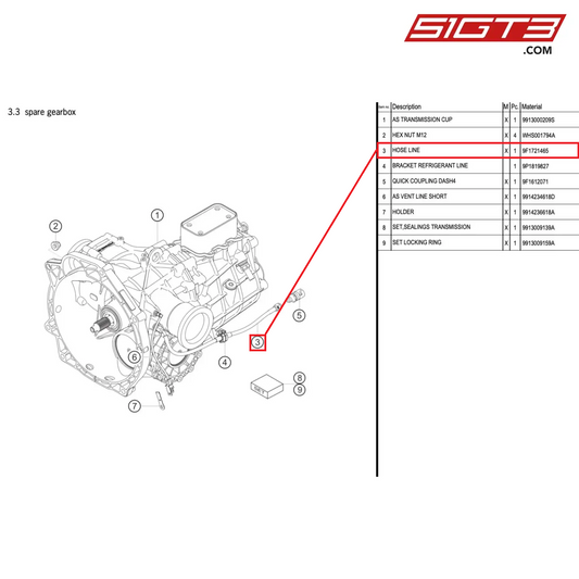 HOSE LINE - 9F1721465 [PORSCHE 991.1 GT3 Cup]