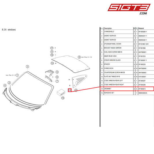 GROMMET - 9F1805673 [PORSCHE 992.1 GT3 Cup]