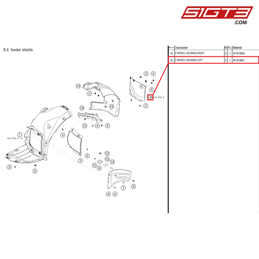 Z WHEEL HOUSING LEFT - 9F1810907 [PORSCHE 992.1 GT3 Cup]