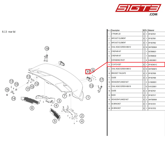 Z CATCH SET - 9F1823431C [PORSCHE 992.1 GT3 Cup]