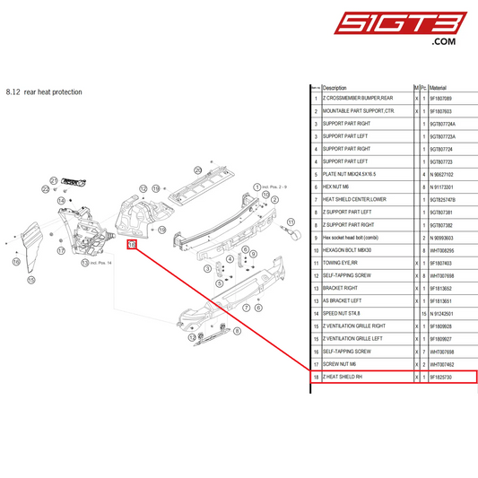 Z HEAT SHIELD RH - 9F1825730 [PORSCHE 992.1 GT3 Cup]