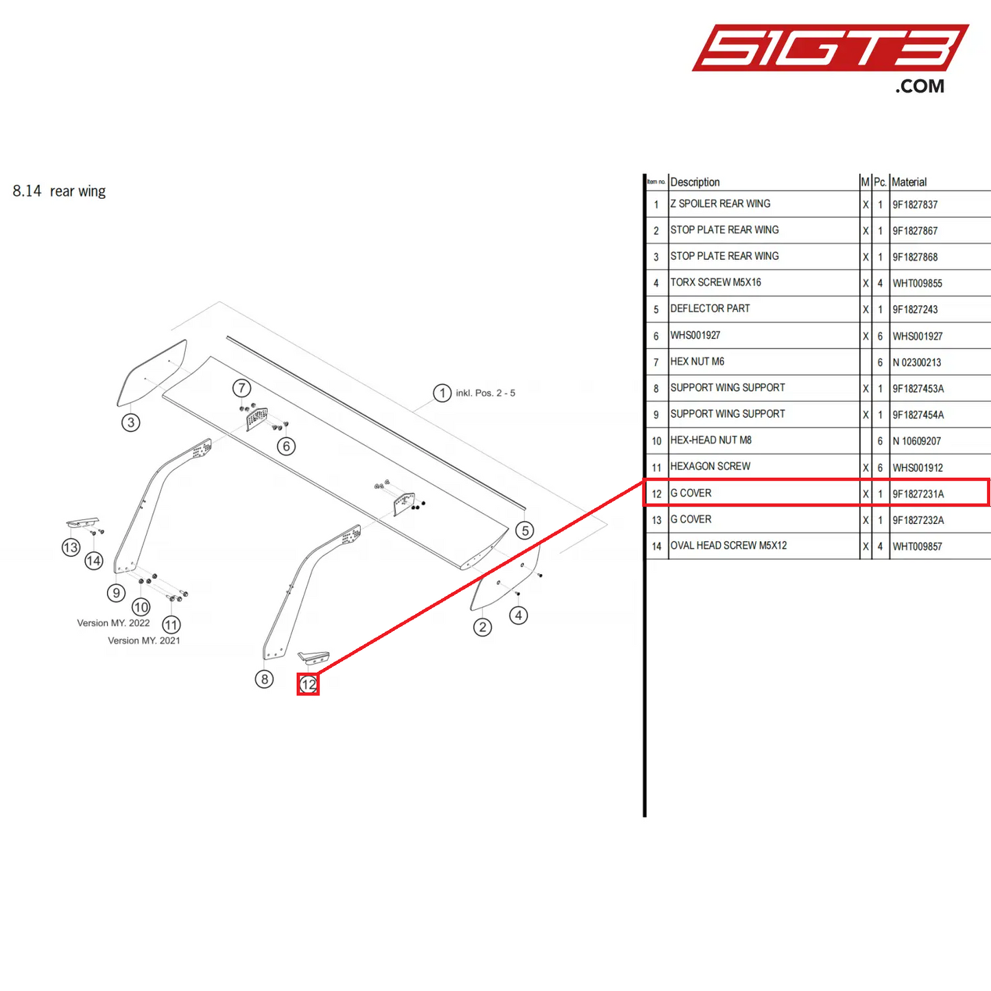 G COVER - 9F1827231A [PORSCHE 911 GT3 Cup Type 992]