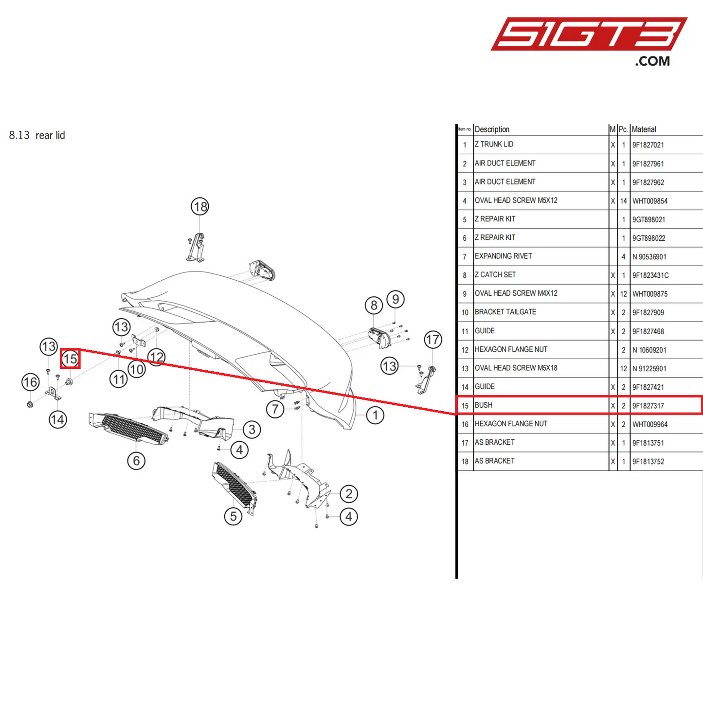 BUSH - 9F1827317 [PORSCHE 911 GT3 Cup Type 992]