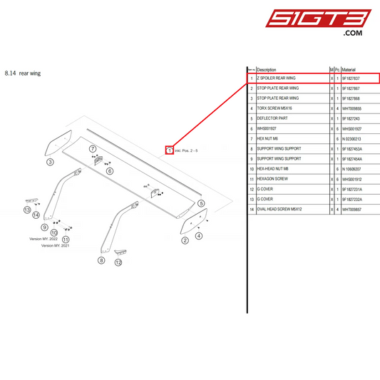 Z SPOILER REAR WING - 9F1827837 [PORSCHE 911 GT3 Cup Type 992]