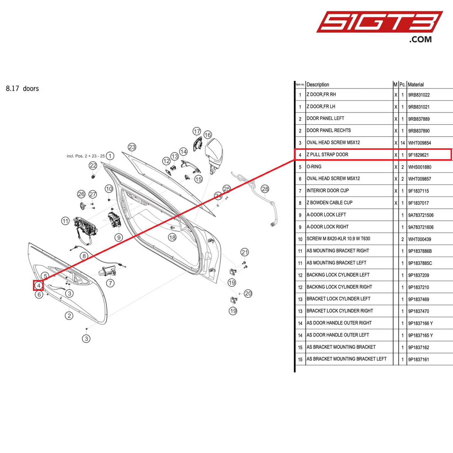 Z PULL STRAP DOOR - 9F1829621 [PORSCHE 992.1 GT3 R]