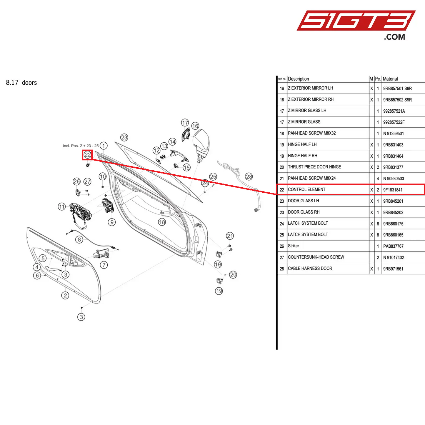 CONTROL ELEMENT - 9F1831841 [PORSCHE 992.1 GT3 R]