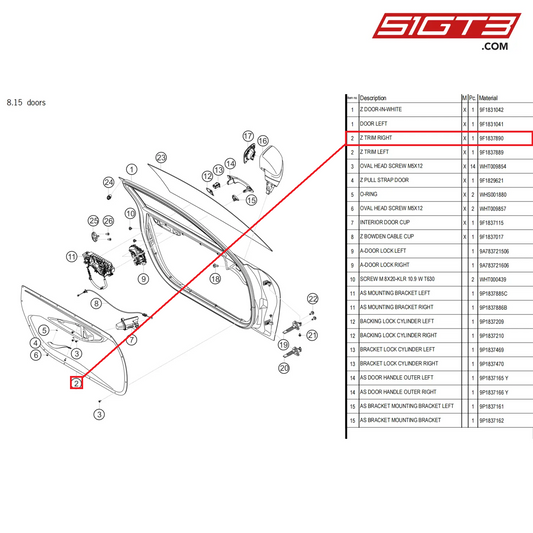 Z TRIM RIGHT - 9F1837890 [PORSCHE 992.1 GT3 Cup]