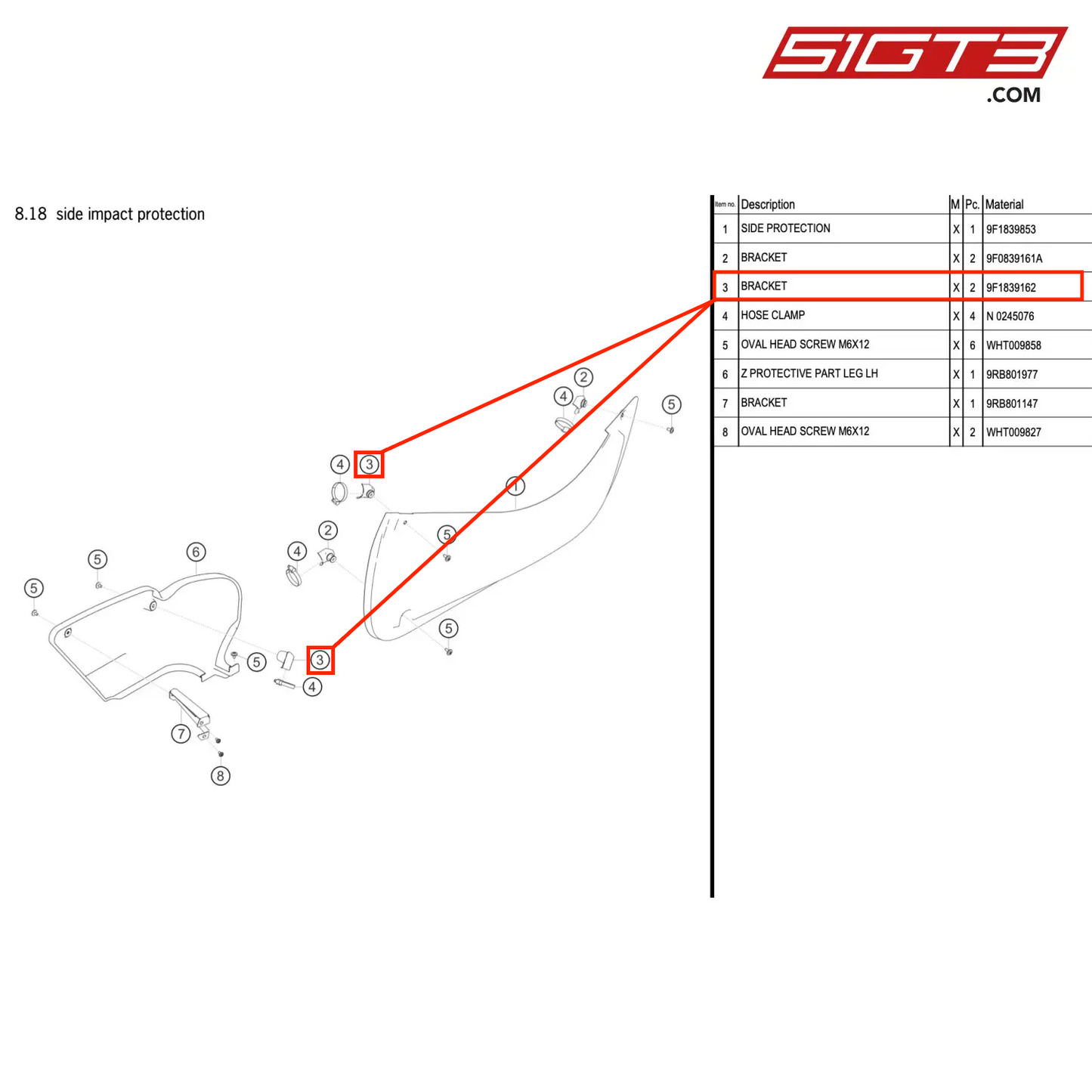 BRACKET - 9F1839162 [PORSCHE 992.1 GT3 R]