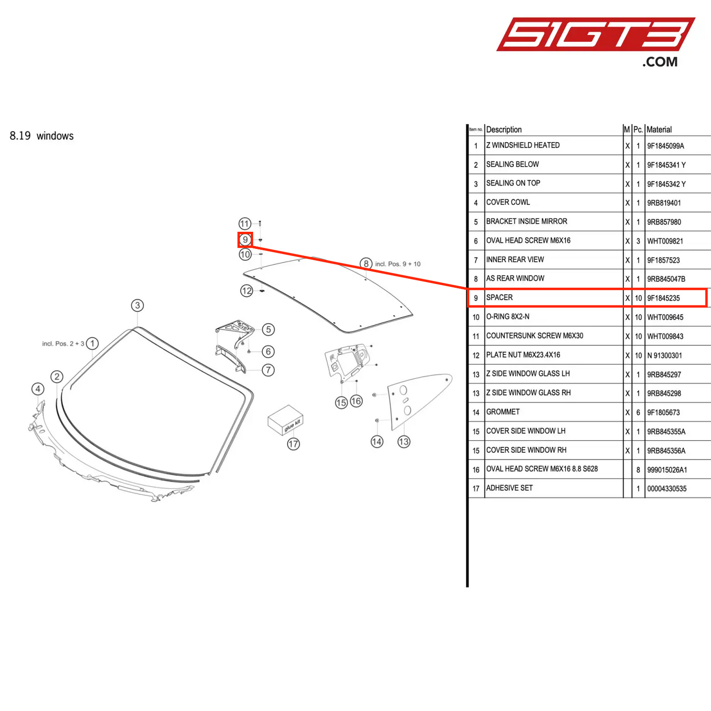 SPACER - 9F1845235 [PORSCHE 992.1 GT3 R]