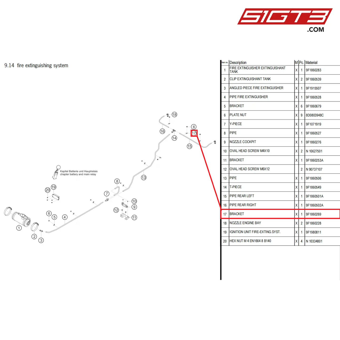 BRACKET - 9F1860269 [PORSCHE 911 GT3 Cup Type 992]