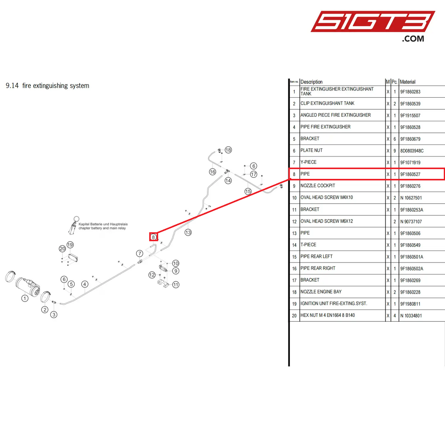 PIPE - 9F1860527 [PORSCHE 911 GT3 Cup Type 992]