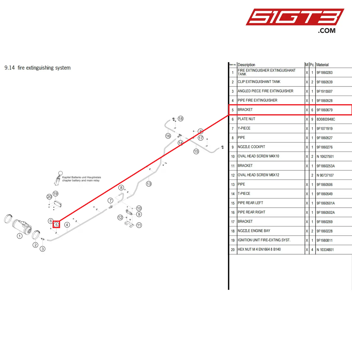 BRACKET - 9F1860679 [PORSCHE 911 GT3 Cup Type 992]