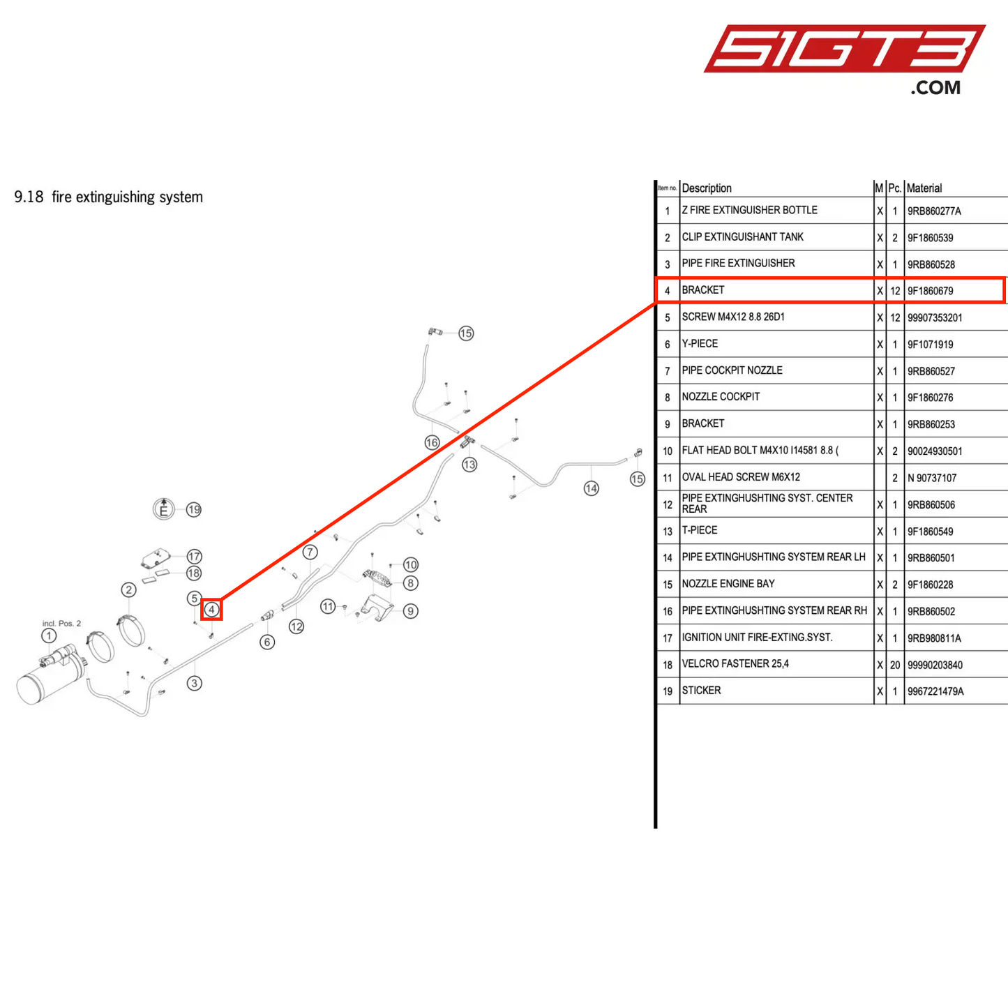 BRACKET - 9F1860679 [PORSCHE 992.1 GT3 R]