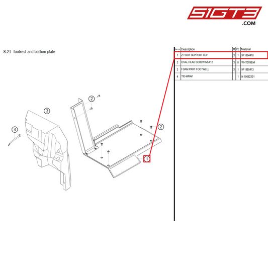 Z FOOT SUPPORT CUP - 9F1864418 [PORSCHE 992.1 GT3 Cup]