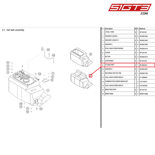 Z FOAM PART - 9F1864446 [PORSCHE 992.1 GT3 Cup]