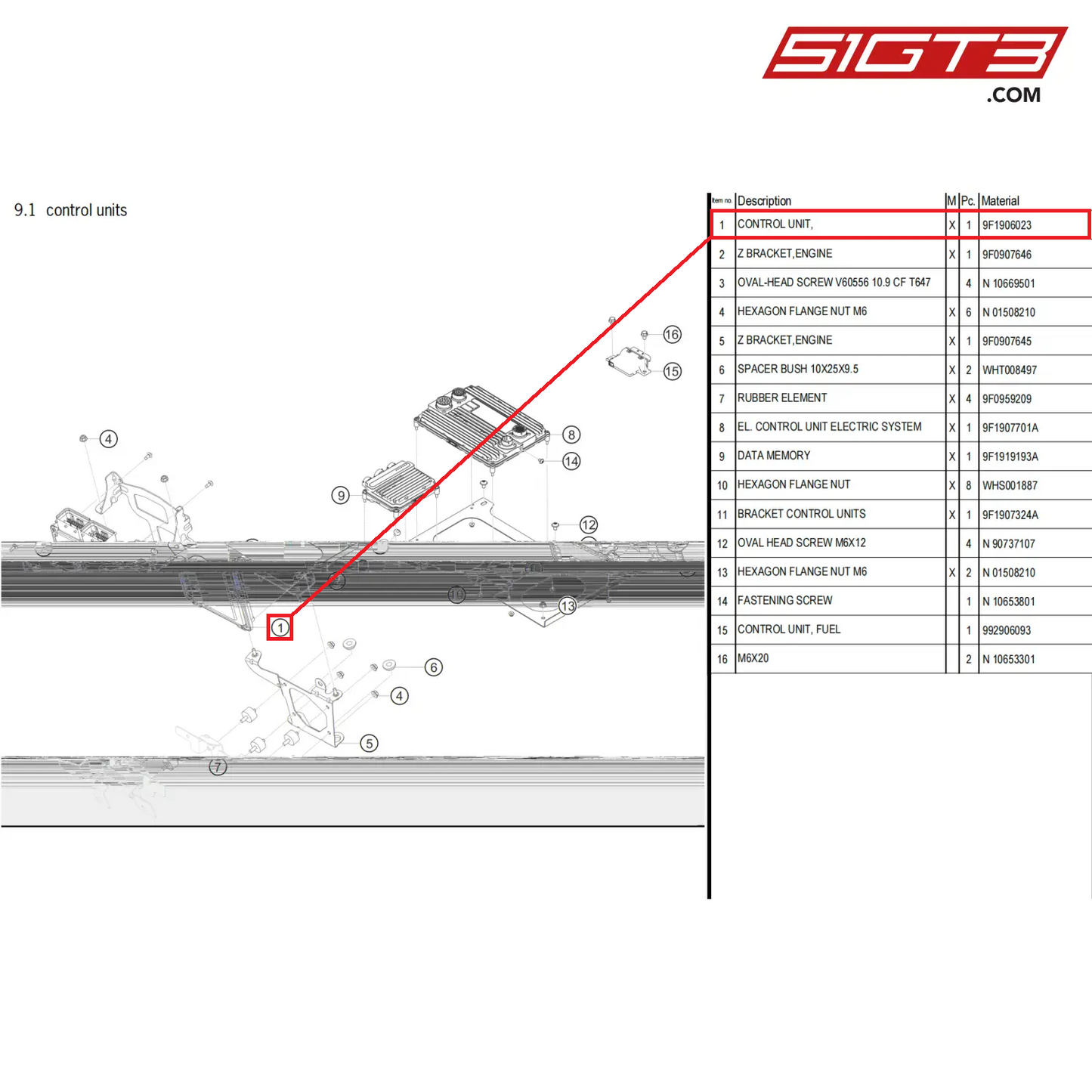 CONTROL UNIT, - 9F1906023 [PORSCHE 911 GT3 Cup Type 992]