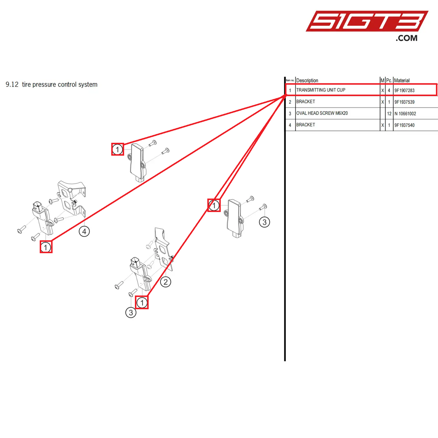 TRANSMITTING UNIT CUP - 9F1907283 [PORSCHE 911 GT3 Cup Type 992]