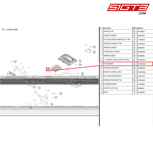 DATA MEMORY - 9F1919193A [PORSCHE 992.1 GT3 Cup]