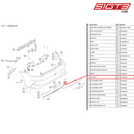 TAILLIGHT - 9F1945195A [PORSCHE 992.1 GT3 Cup]