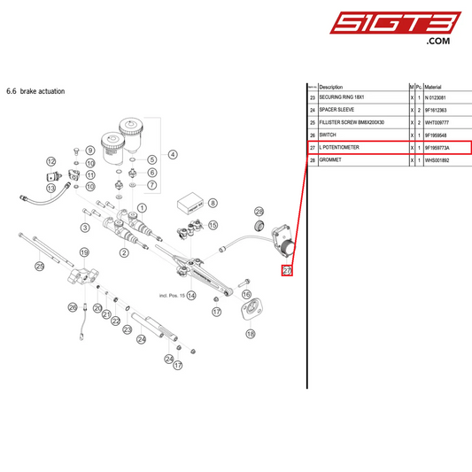 L POTENTIOMETER - 9F1959773A [PORSCHE 992.1 GT3 Cup]