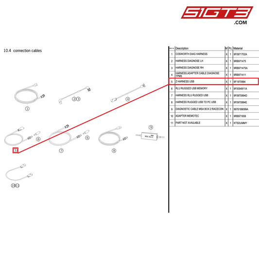 Z HARNESS USB - 9F1970994 [PORSCHE 992.1 GT3 R]