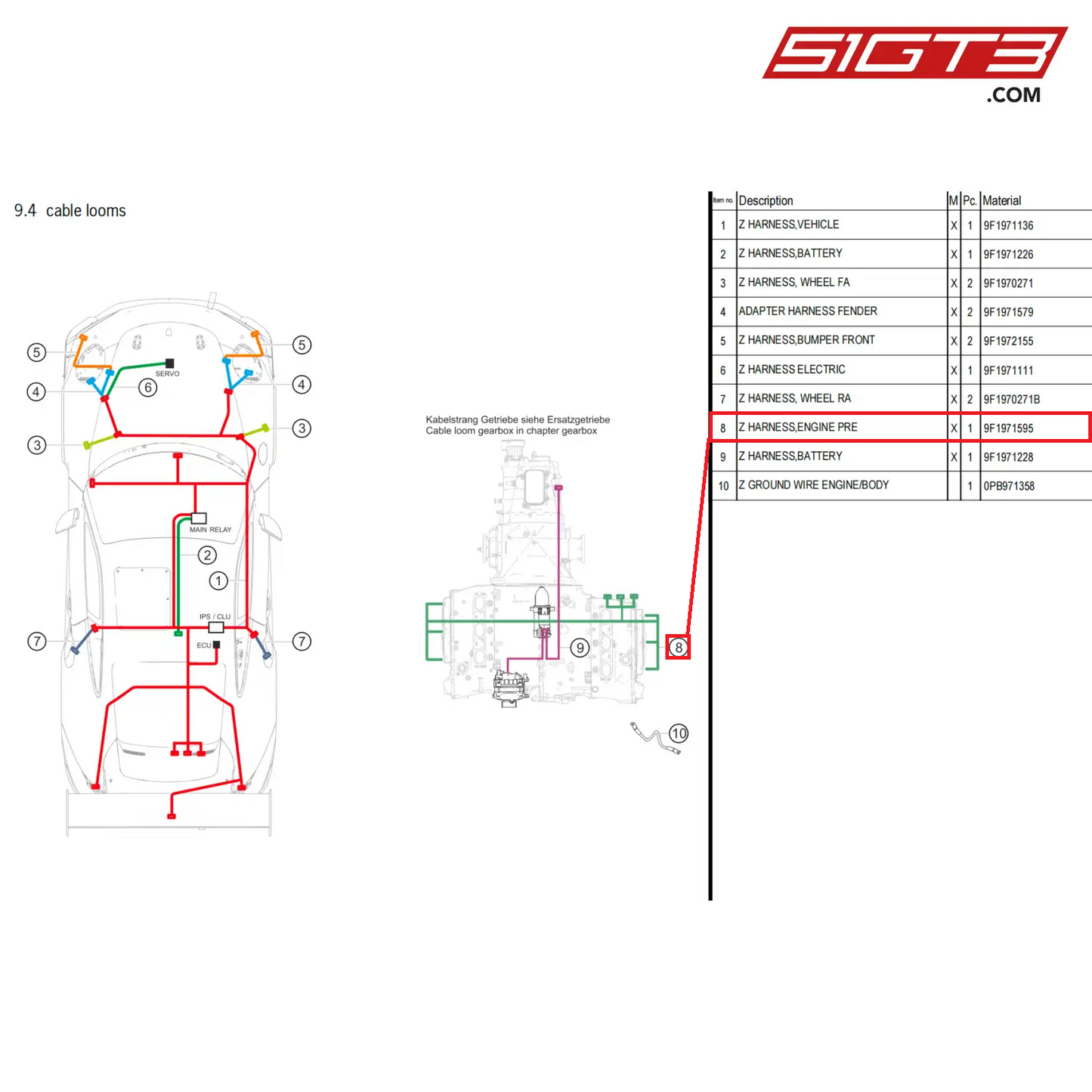 Z HARNESS,ENGINE PRE - 9F1971595 [PORSCHE 992.1 GT3 Cup]