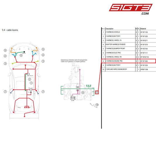 Z HARNESS,ENGINE PRE - 9F1971595 [PORSCHE 992.1 GT3 Cup]