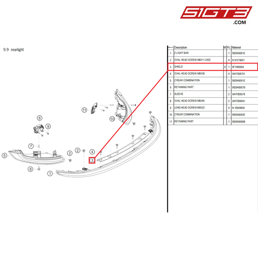 SHIELD - 9F1980564 [PORSCHE 992.1 GT3 Cup]