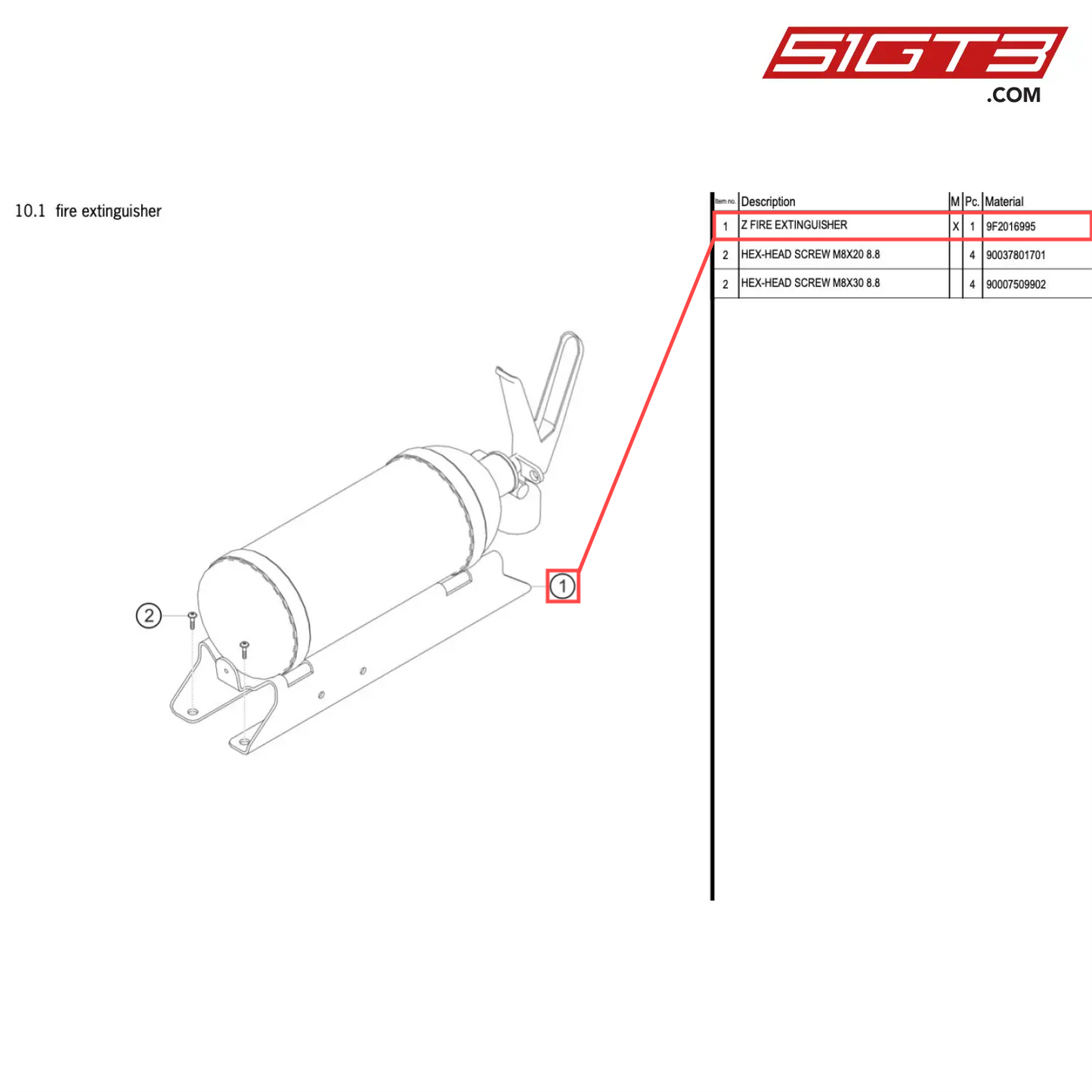 Z FIRE EXTINGUISHER - 9F2016995 [PORSCHE 718 Cayman GT4 Clubsport]