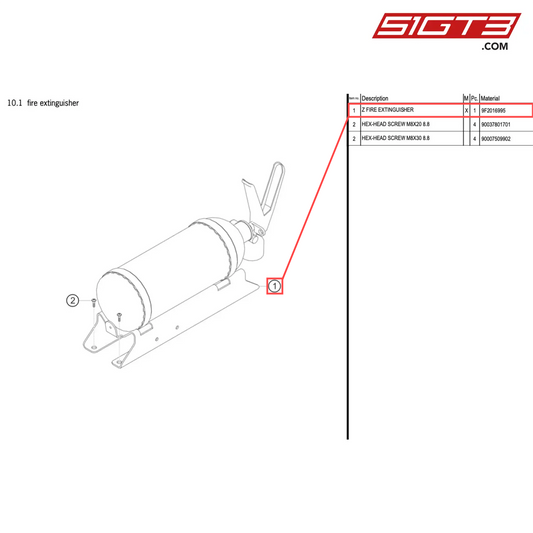 Z FIRE EXTINGUISHER - 9F2016995 [PORSCHE 718 Cayman GT4 Clubsport]